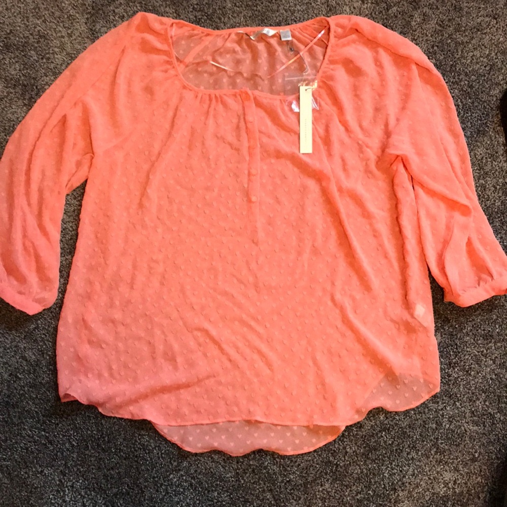 NWT 3/4 Length Sleeve LC Lauren Conrad peasant top